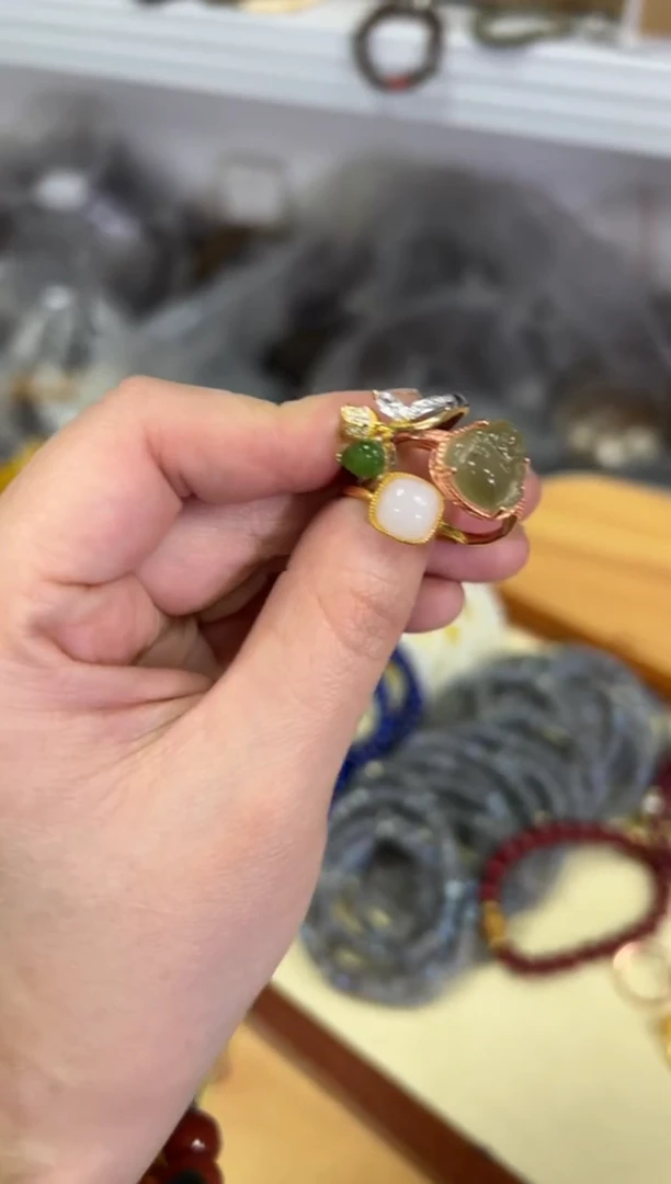 【闪购商品】和田玉戒指银S925镶嵌和田玉银镶嵌款戒指[0552]