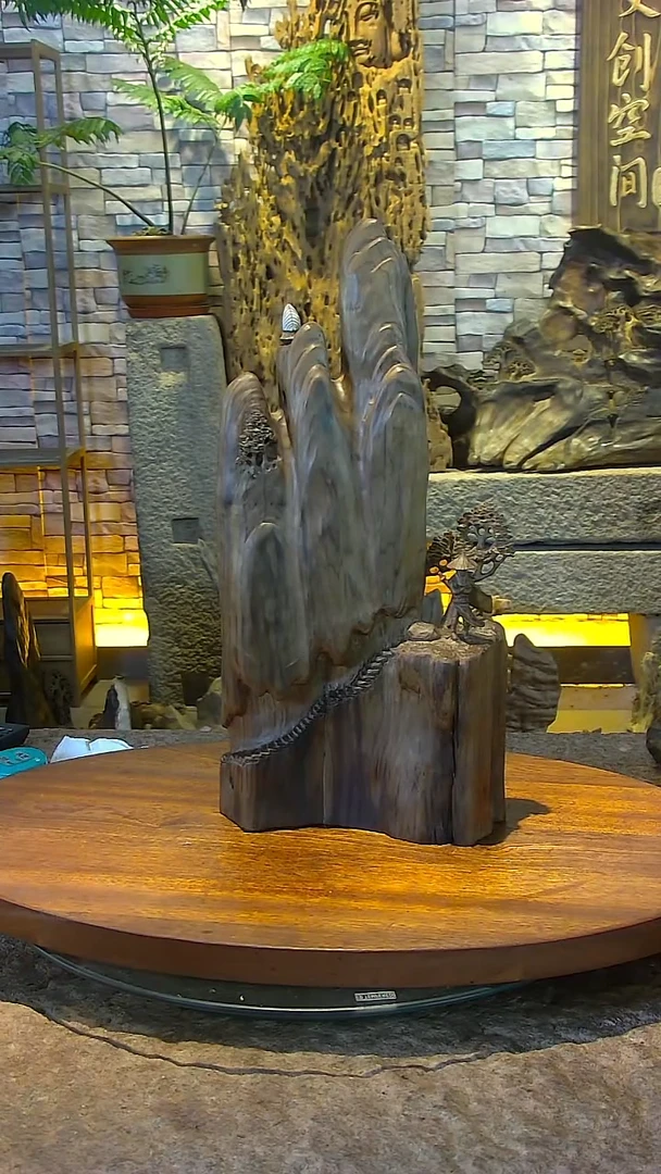 木金丝楠阴沉木山水摆件