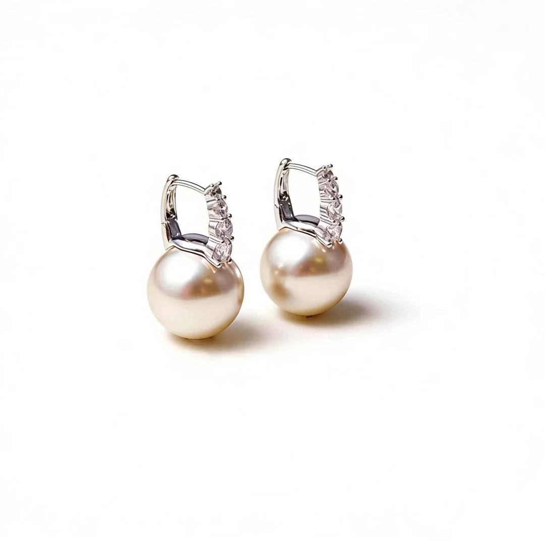 铜合金合成锆石耳饰 YZ333008 心动珠珠耳钉时尚百搭精致耳钉