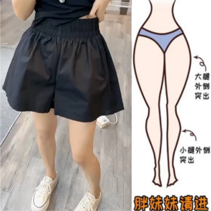 格洛森女2025秋季新款高腰显瘦短裤微胖妹妹百搭气质灯笼阔腿热裤
