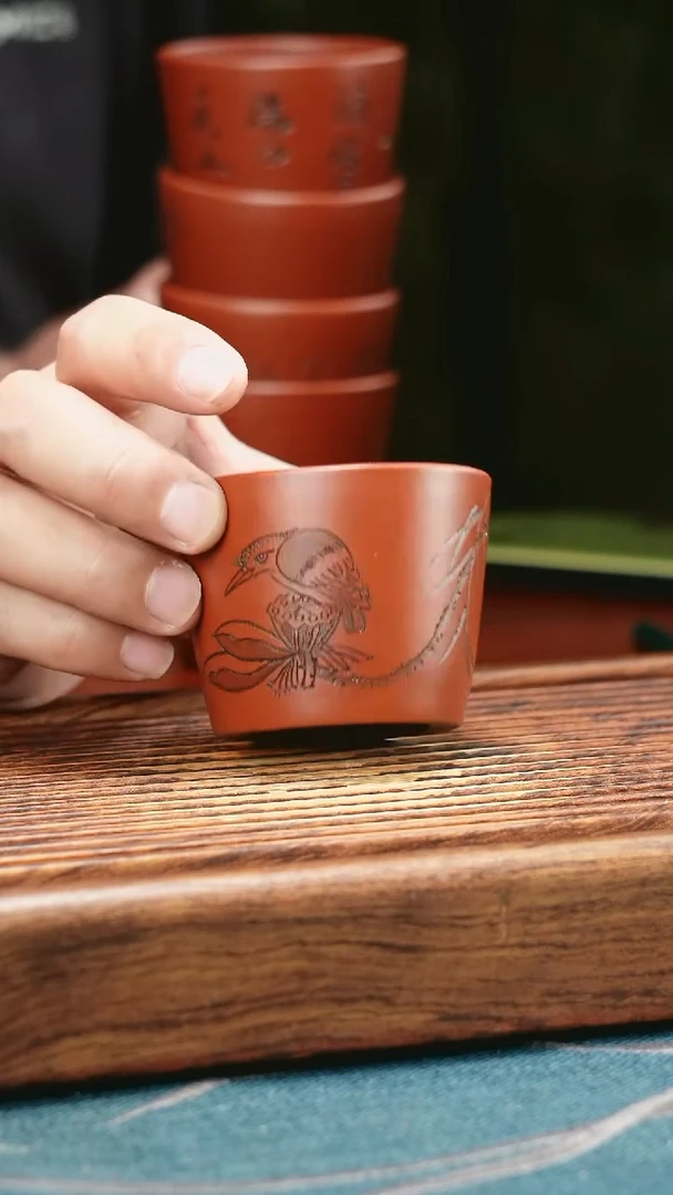 茶杯紫砂荷塘清趣小杯
