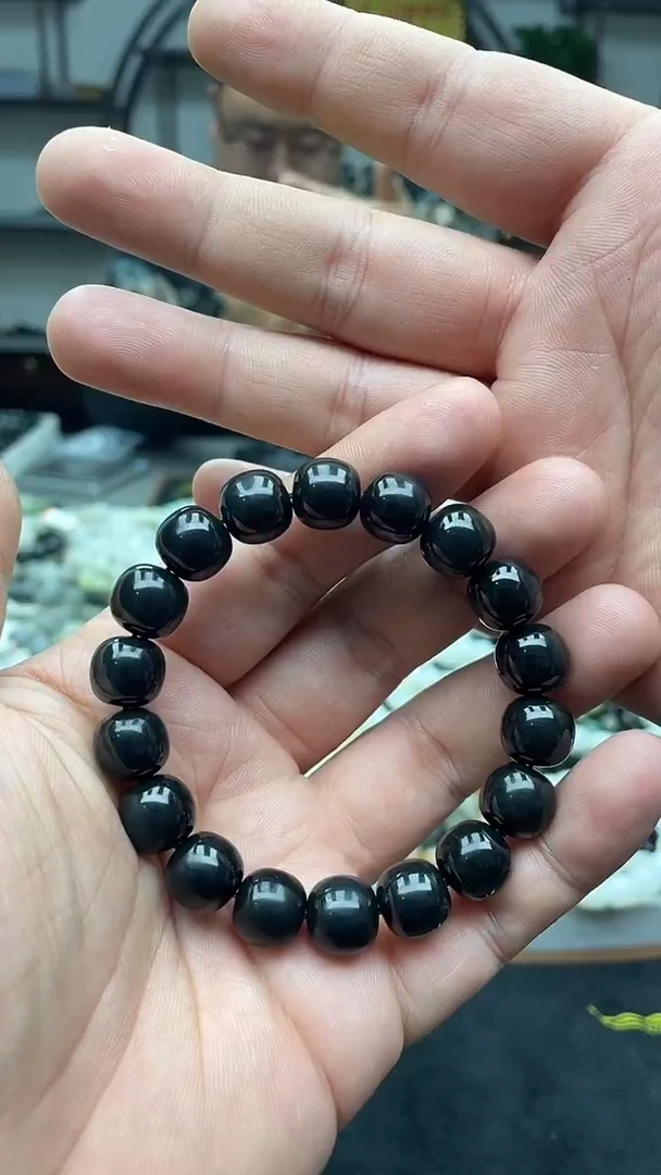 未镶嵌手串和田玉纯天然新疆塔县黑青12