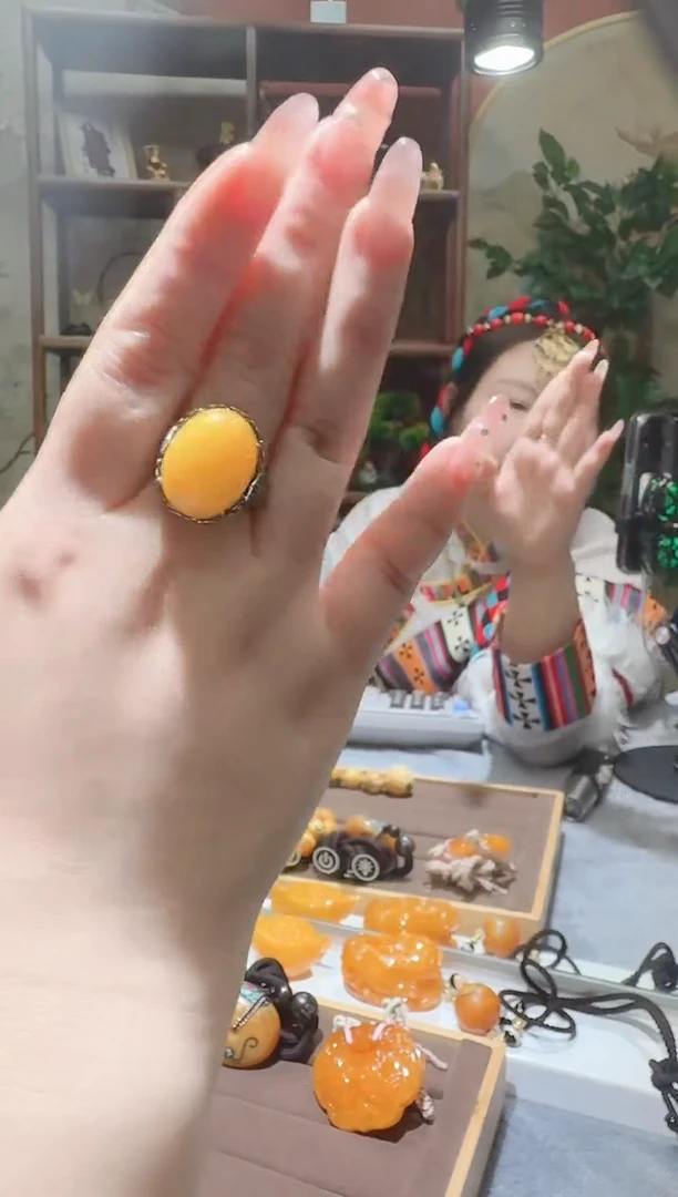 蜜蜡颈饰银S925镶嵌9718天然蜜蜡珠宝奇石全都保真
