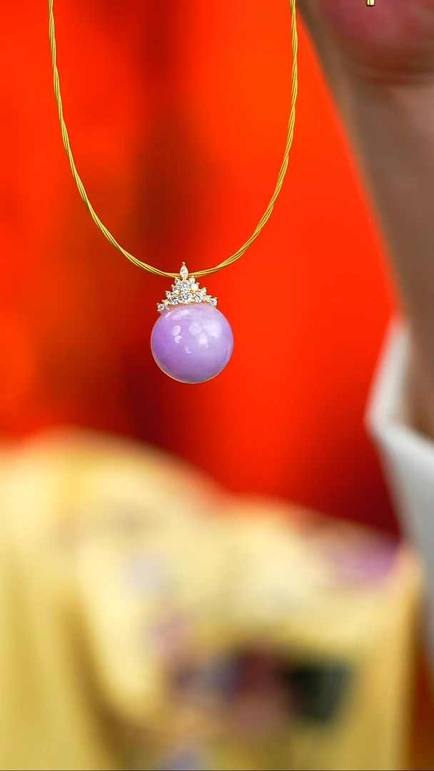 银S925镶嵌锂辉石吊坠新款