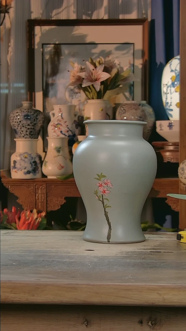 【闪购商品】瓷片景德镇纯手工釉下彩精品花瓶+