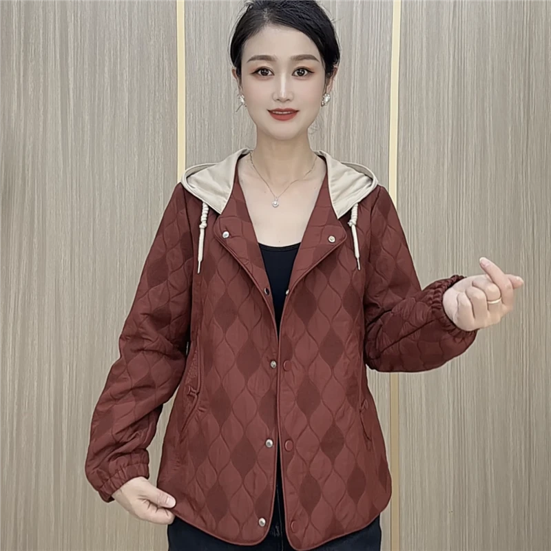连帽提花外套时尚气质休闲女装上衣短款
