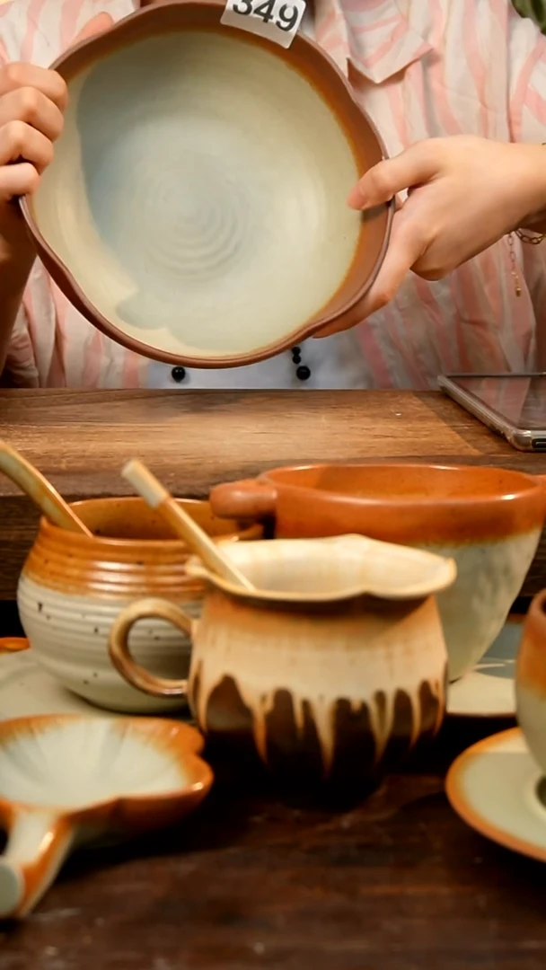 盘 高颜值粗陶餐具限时抢购