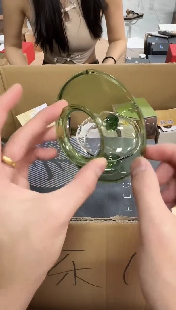 禾器-荷叶盖碗-湖绿色 孤品
