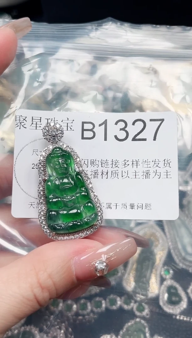 【闪购商品】翡翠颈饰未镶嵌赠皮绳1327
