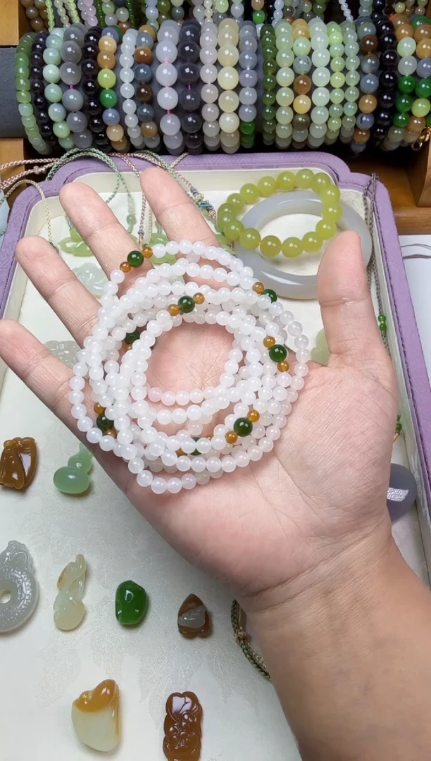 手链未镶嵌和田玉5mm小珠子手串多样性发其一