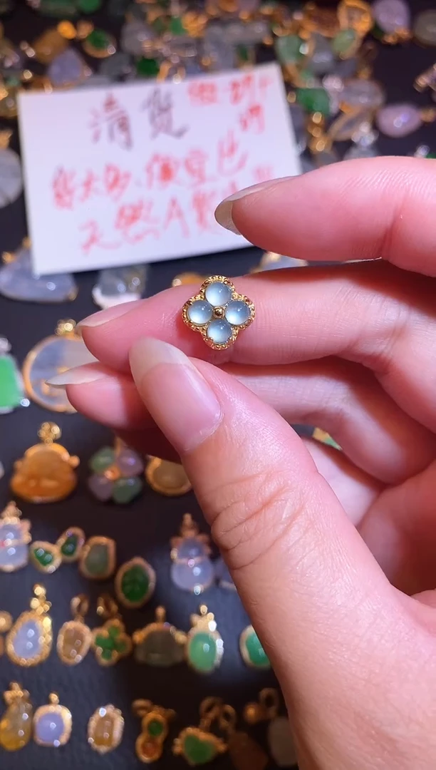 颈饰银S925镶嵌翡翠天然a货翡翠