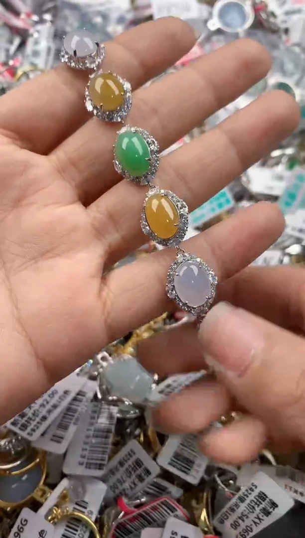 银S925镶嵌戒指翡翠999---9