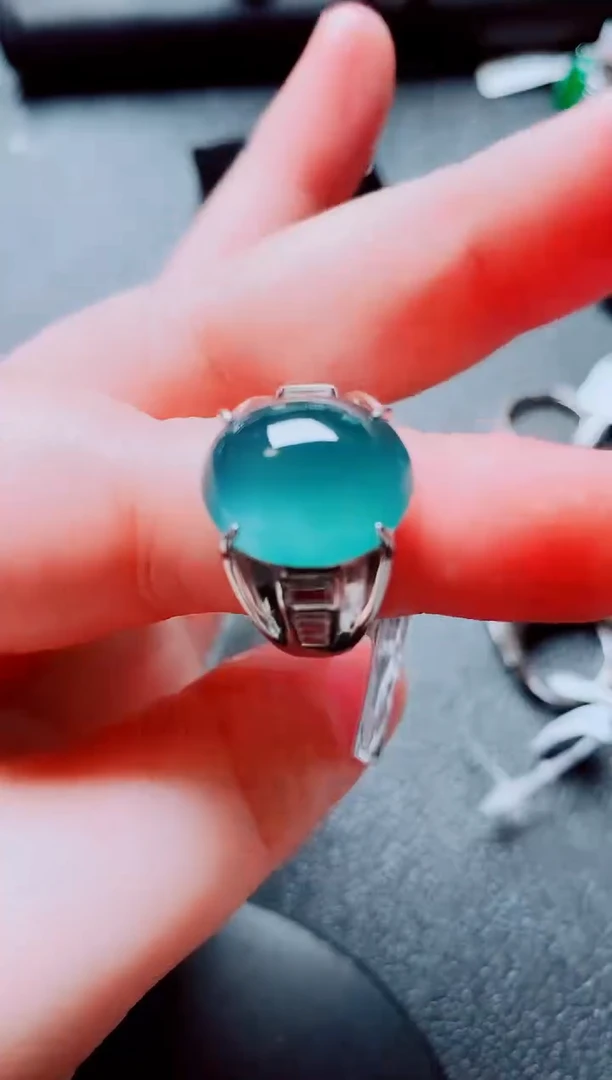 银S925镶嵌戒指翡翠111