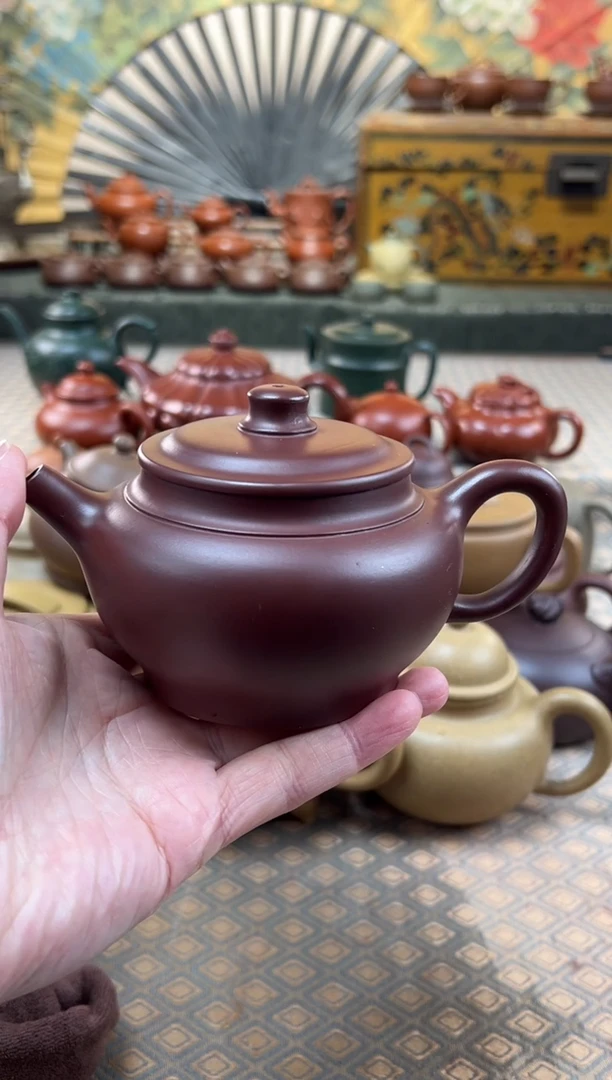 茶壶紫砂紫泥乳圆壶300CC