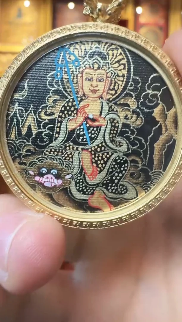 吊坠地老师热贡纯手绘唐卡