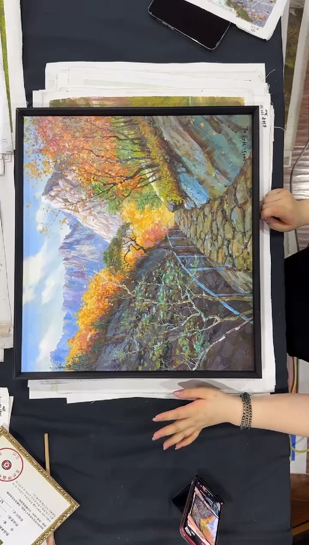 油画【原创·保真·带证书】朝鲜画家纯手绘油画--顺丰包邮--