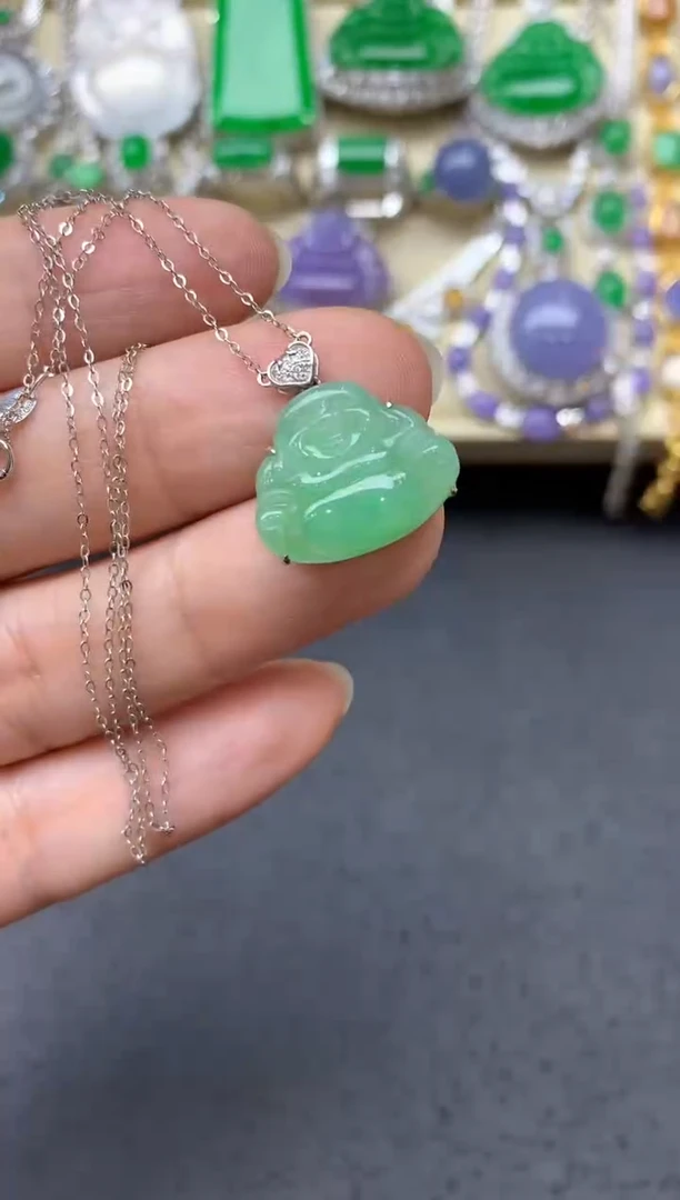 翡翠18K金镶嵌颈饰279-中国好珍宝