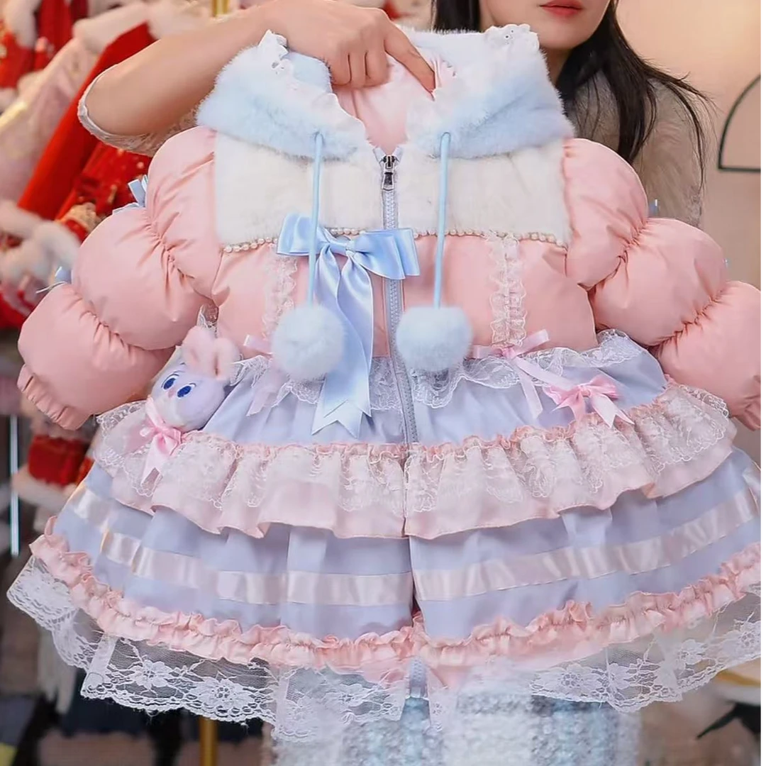 洛丽塔【-软糖兔兔-棉服】女童新款洋气公主秋冬女宝保暖
