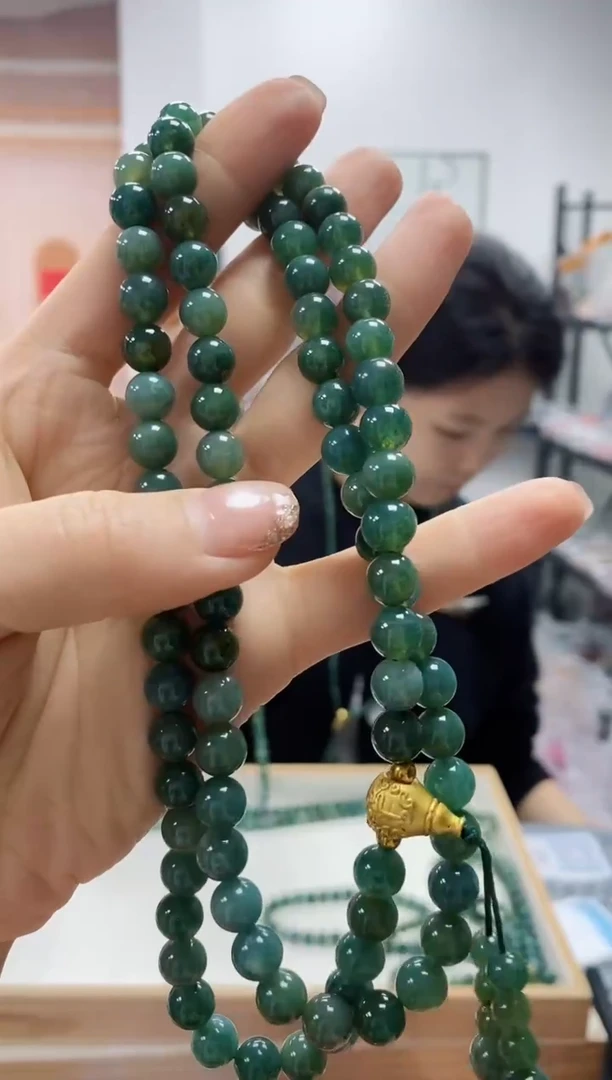 未镶嵌手串玛瑙/玉髓水草卡8项链