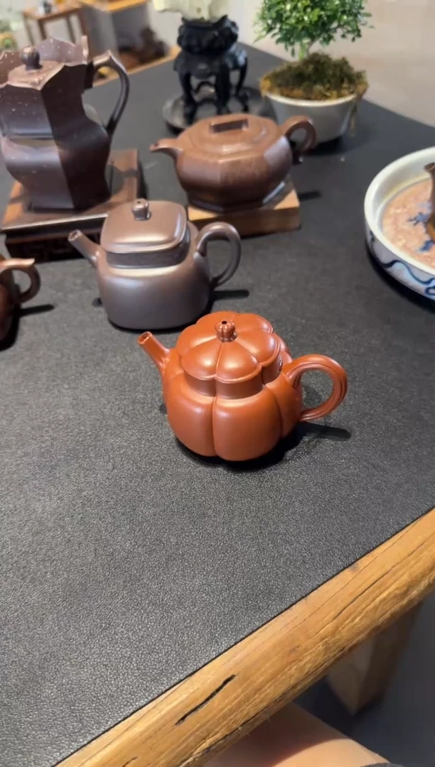 茶壶紫砂铭*繁花 朱泥