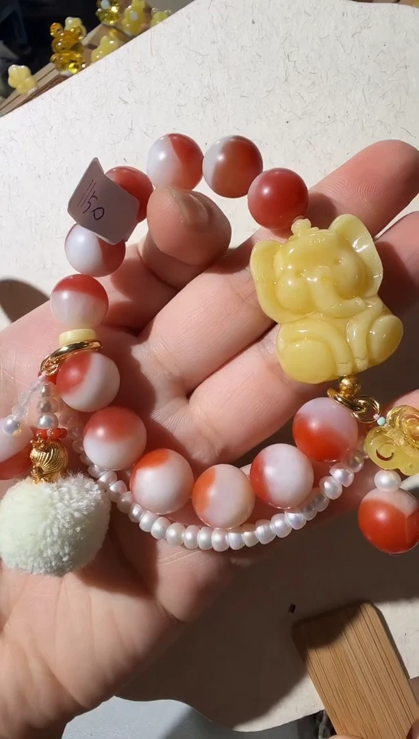 手链蜜蜡未镶嵌蜜蜡小象手链