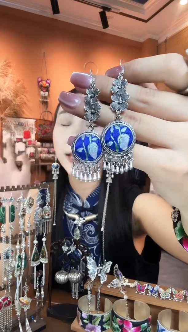 刺绣纯手工民族风耳环