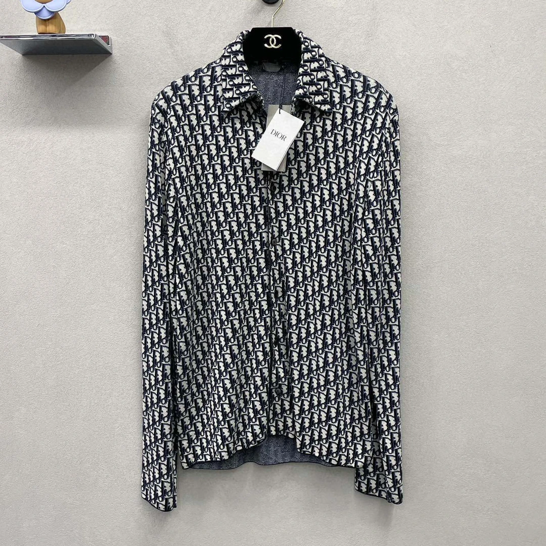 99新 DIOR/迪奥 满印logo长袖衬衫/尺码xs/准新/000