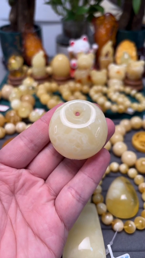 手串蜜蜡未镶嵌p46精品白花蜡妖孽公主扣 24.59克