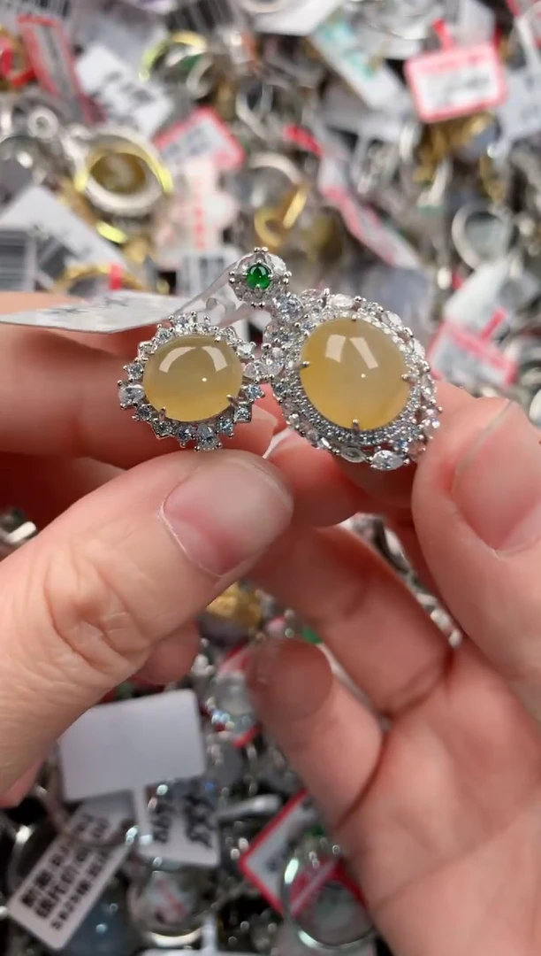 银S925镶嵌戒指翡翠222----5