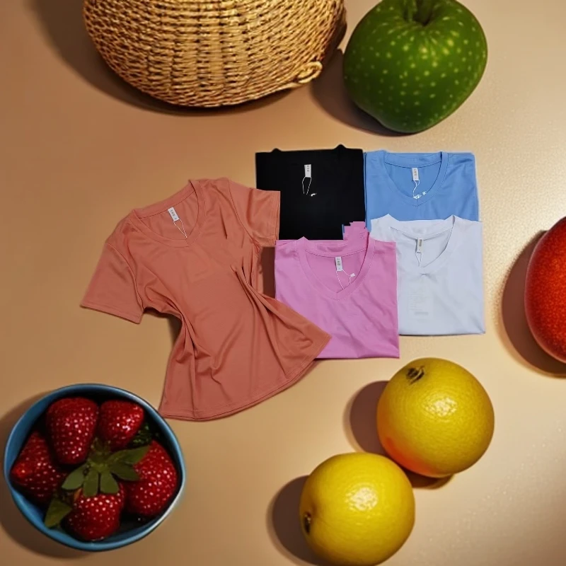 181纯色拼接短袖学院风T恤套装女款轻熟风休闲V领