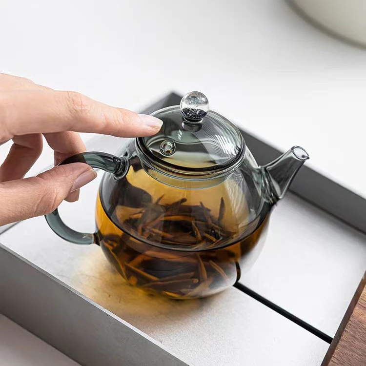 高硼硅玻璃璀璨星空把手茶壶轻奢家用创意创意简约茶道耐热
