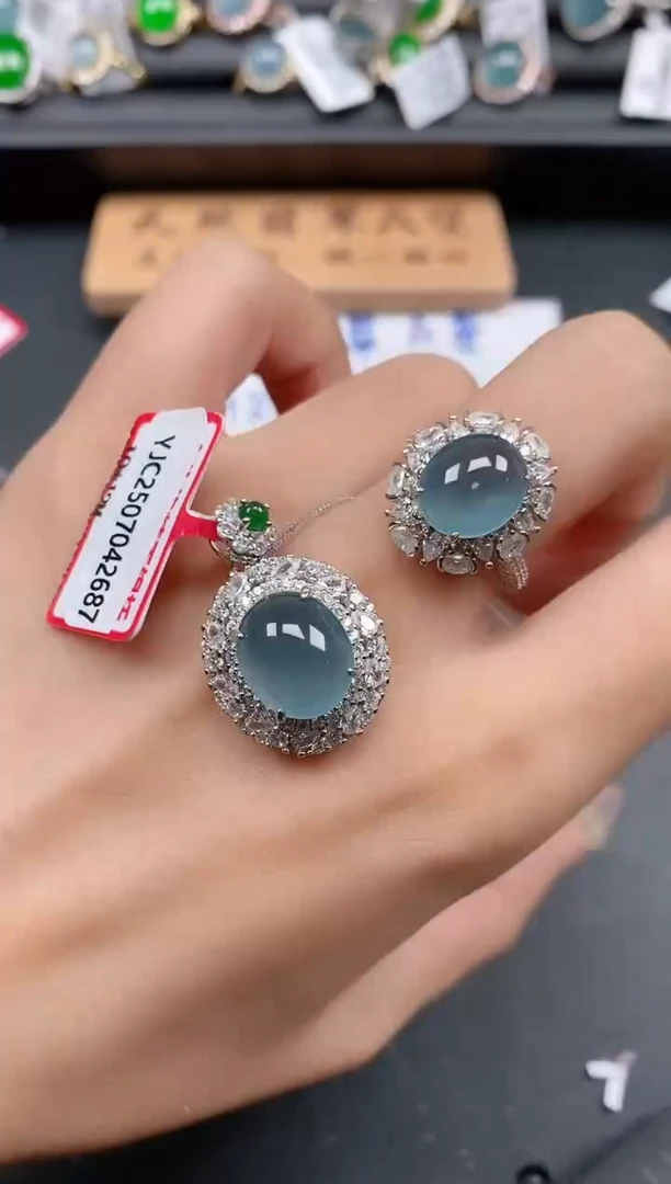 银S925镶嵌戒指翡翠111