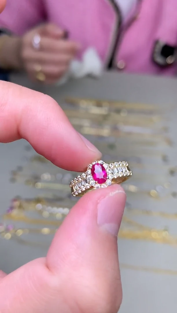 银S925镶嵌戒指红宝石戒指