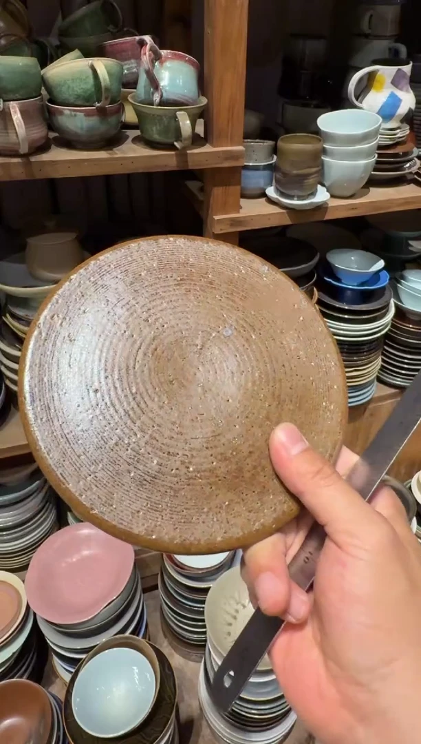 瓷差*236 咖色直边盘1个