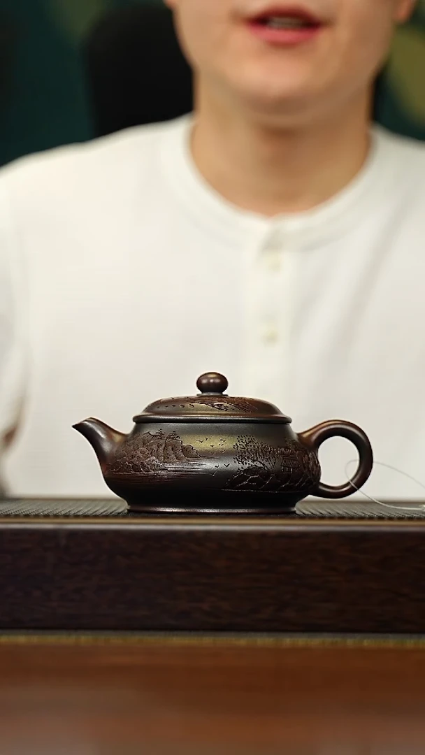 茶壶紫砂宜兴原矿 手工 紫砂壶容量180CC