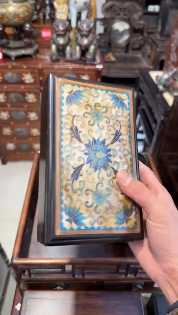 木木头款景泰蓝机关盒（白）598