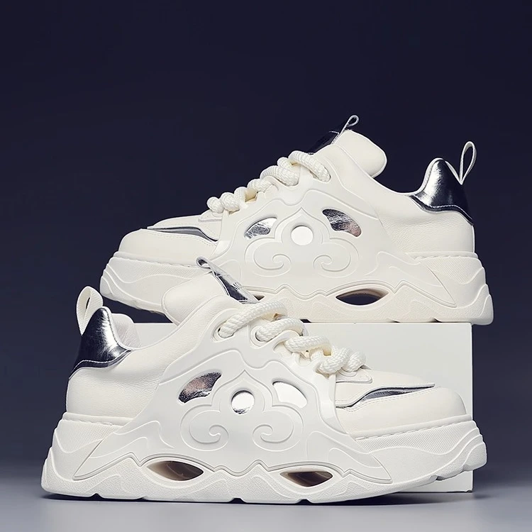 okkdey复古增高老爹鞋子男士百搭休闲透气运动鞋增高厚底潮鞋