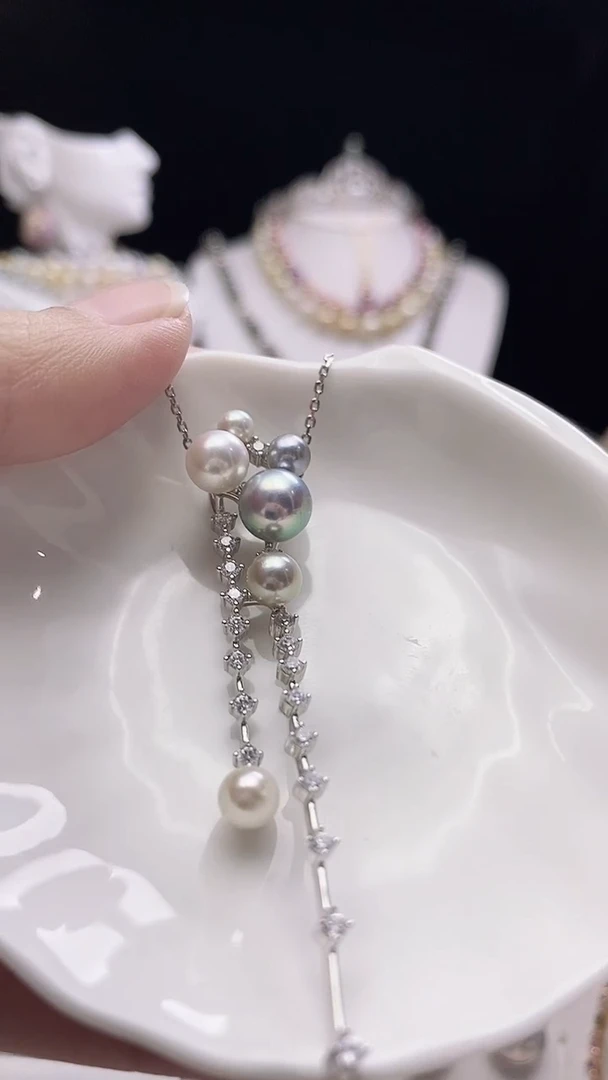 【闪购商品】海水珍珠颈饰银S925镶嵌海水珍珠吊坠