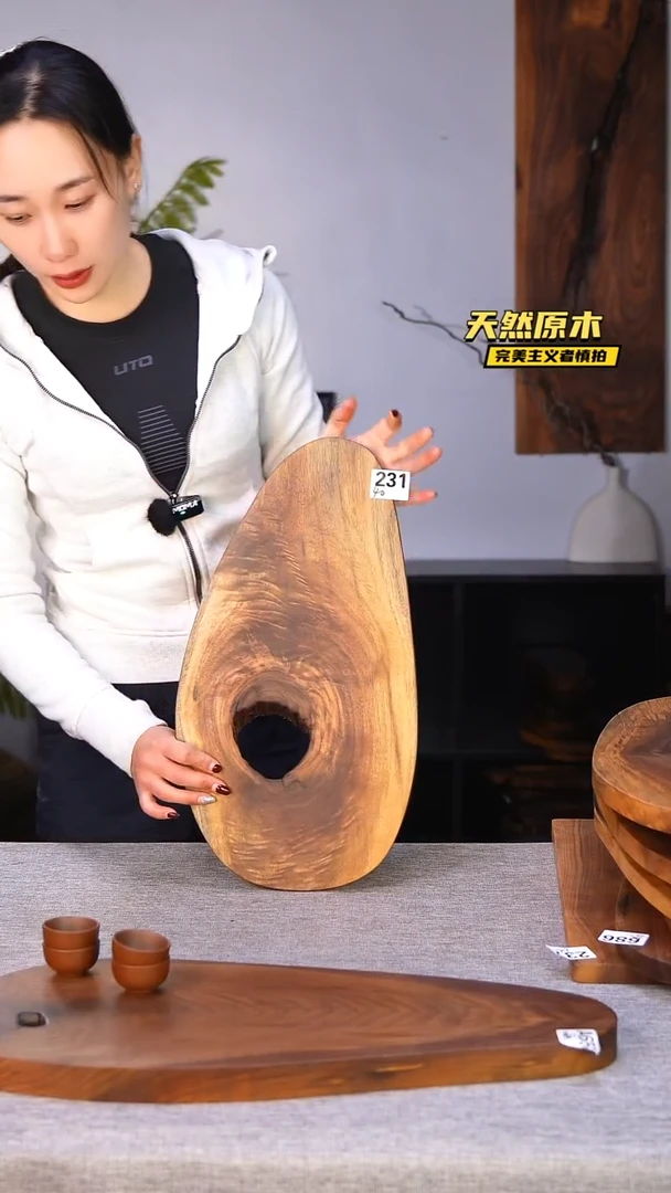 木北美黑胡桃原木.干裂疤结不属于商品质量问题完美主义者慎拍