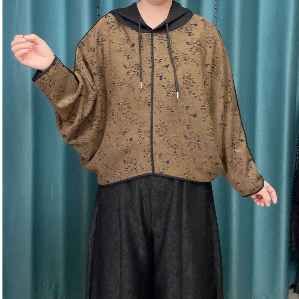 秋冬连帽时尚休闲百搭提花小衫妈妈衫