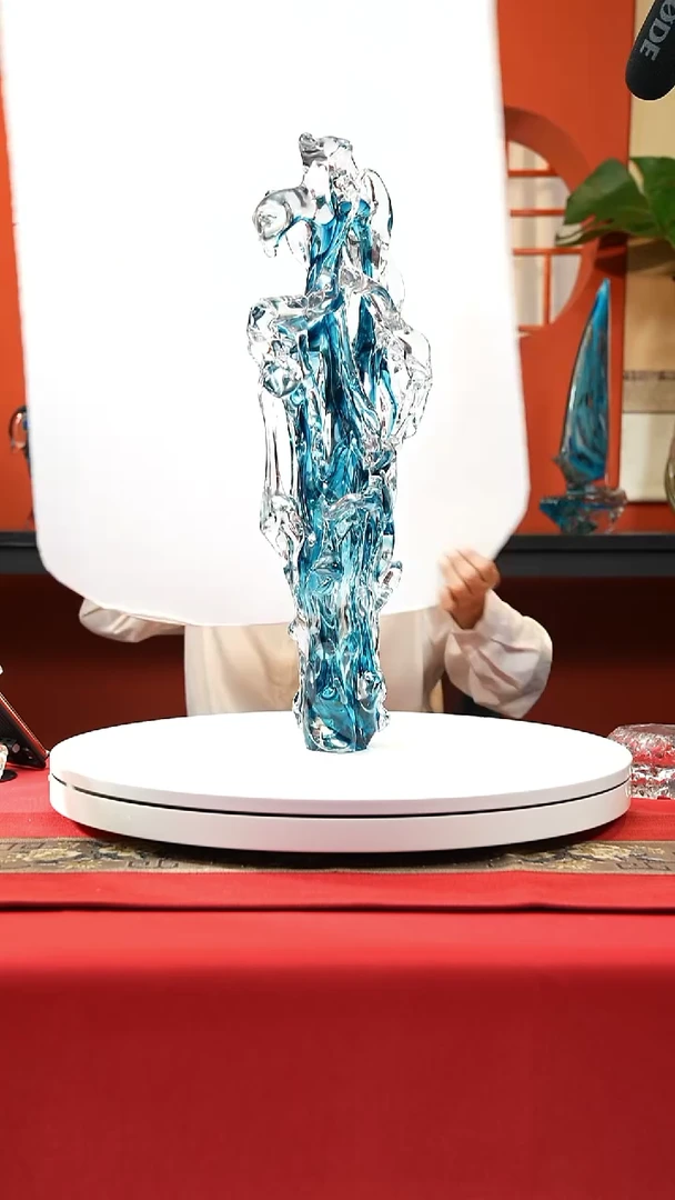 手工艺品琉璃蓝色太湖石