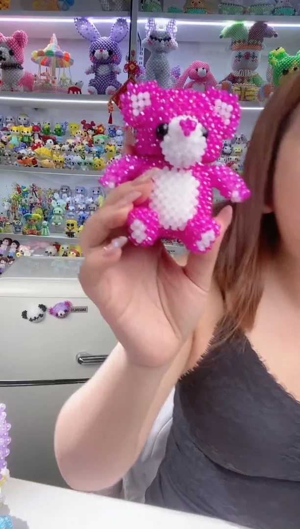 玻璃2601卡4水晶胖胖熊材料包1套火龙果色