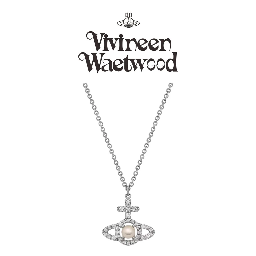 Vivireer Waetwssd 正品 十字满钻土星项链