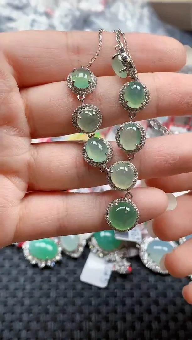 银S925镶嵌戒指翡翠天然A货缅甸翡翠