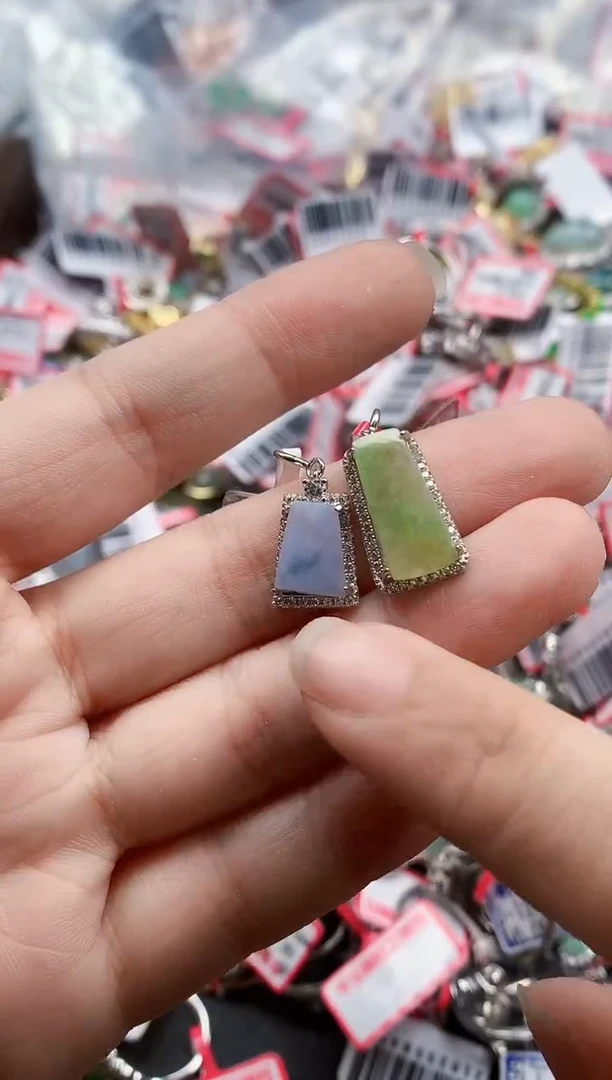 银S925镶嵌戒指翡翠天然A货缅甸翡翠