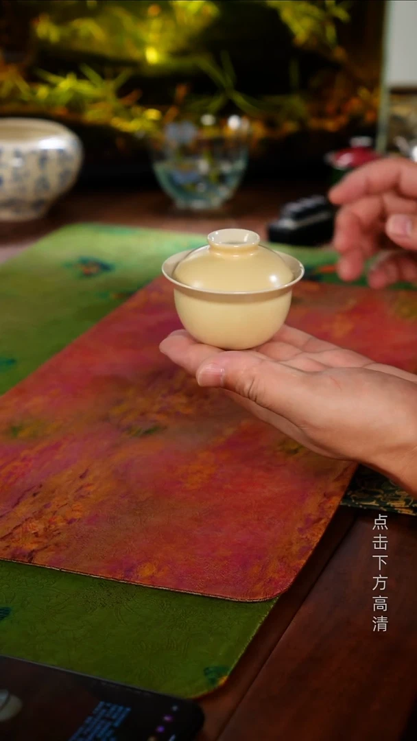 小满景德镇高温颜色釉若深盖碗