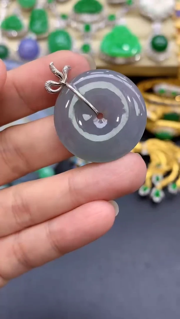 颈饰18K金镶嵌翡翠154-中国好珍宝