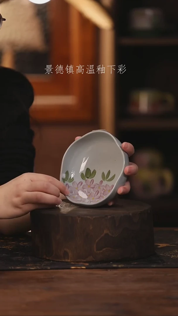 陶瓷景德镇高温釉下手绘陶瓷@L022@