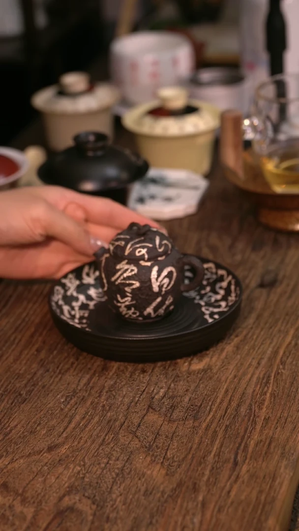 【壶承+泥壶】原创手工手绘壶承+茶壶