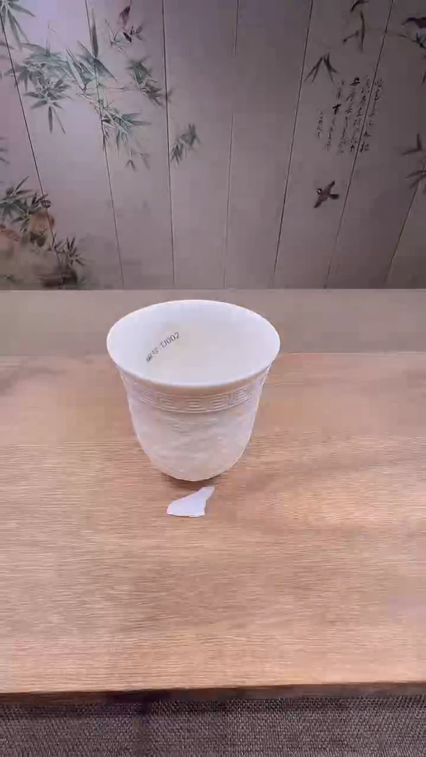 @微光茶器龙凤隐雕素烧主人杯TJ002